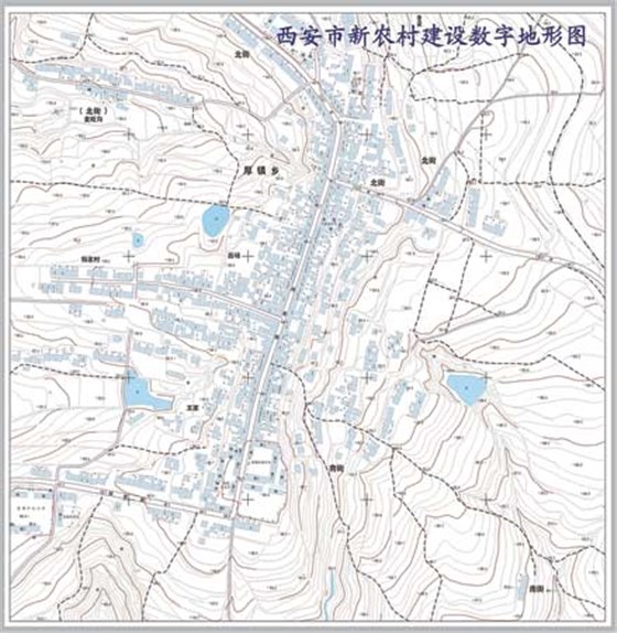 陕西测绘局为西安市新农村建设制作的数字线划地图