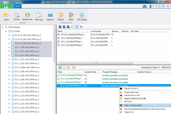 OpenPlant Isometrics Manager集成用户和项目