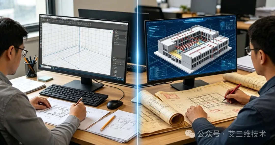艾三维-老旧图纸翻BIM模型，这3个问题比建模更头疼1