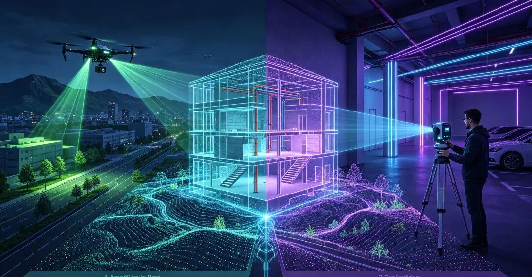艾三维-手持激光扫描仪 vs 机载激光雷达：室内外一体化建模到底该怎么选？1